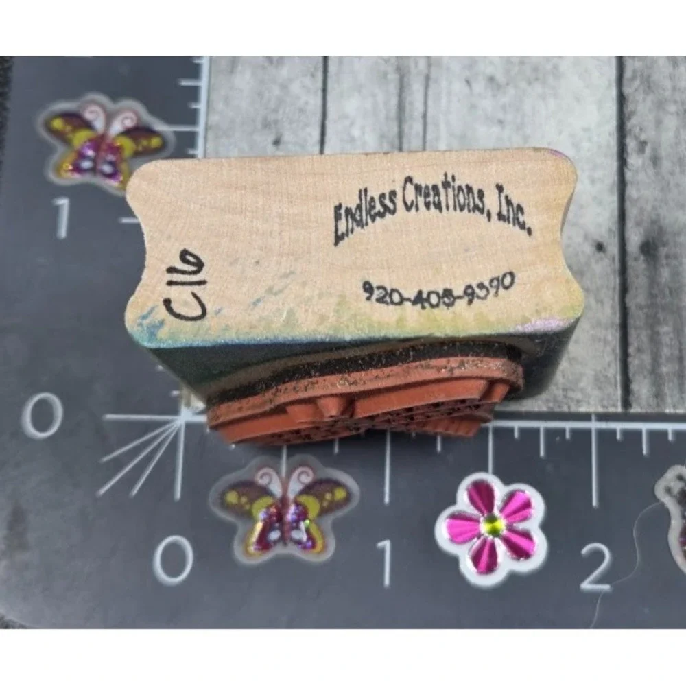 Endless Creations Dragonfly Whimsical Swirl Wings Rubber Stamp Wood #L110